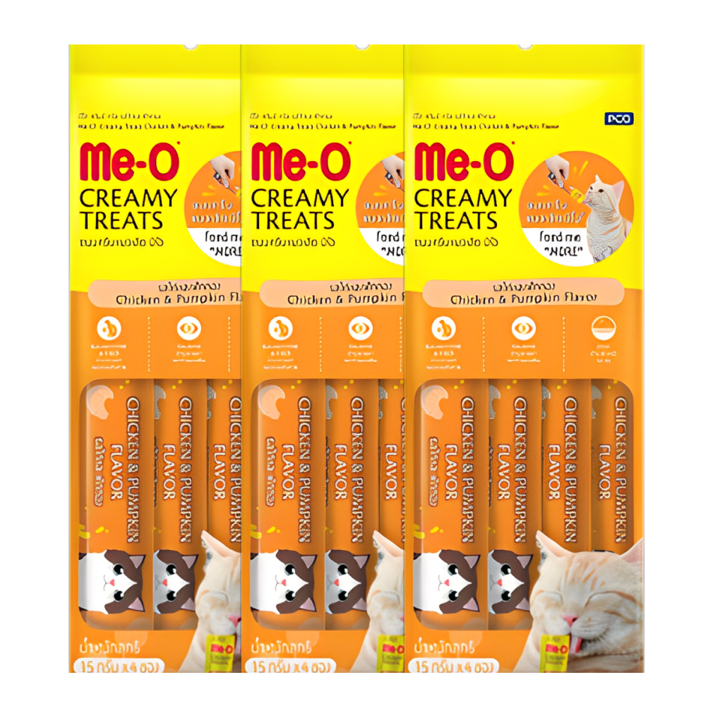 Me O Chicken and Pumpkin Cat Treat Cats-Treats & Others Me O 3x60g(12pcs)