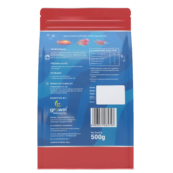 Growel Rainbow Small 3.5mm Floating Pellet for Fish
