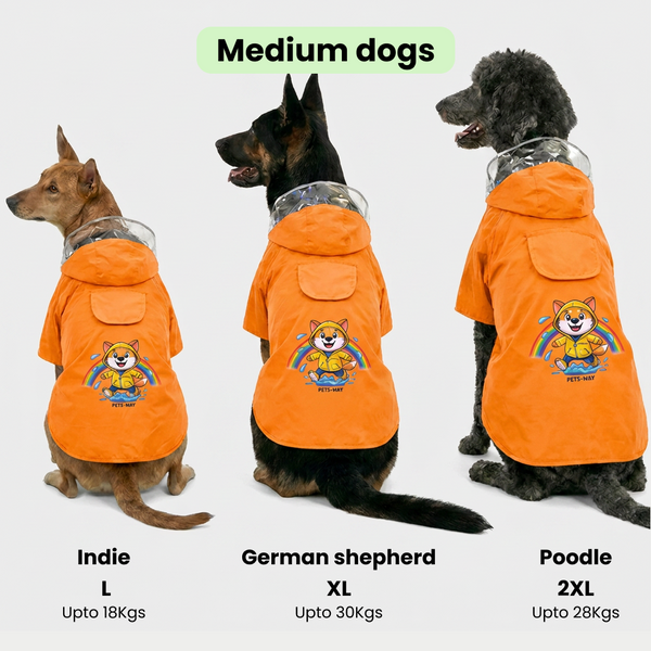 Pets Way Mistiq Orange Rainbhaw Raincoat for Dogs