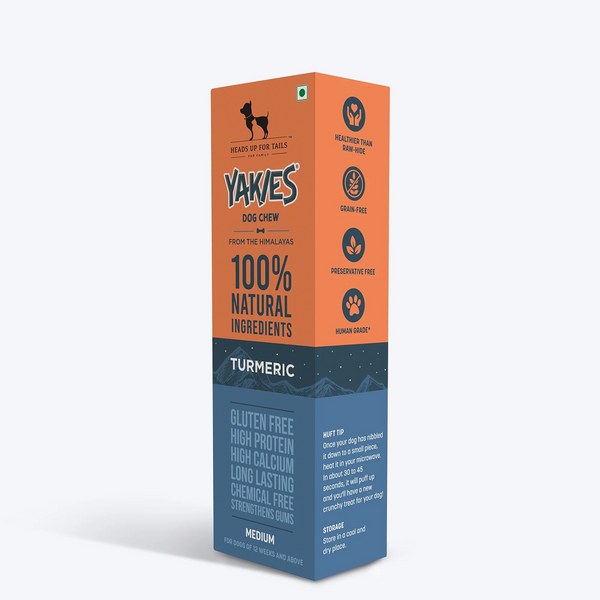HUFT Yakies 100% Natural and Vegetarian Turmeric Gluten Free Chew Bone for Dogs