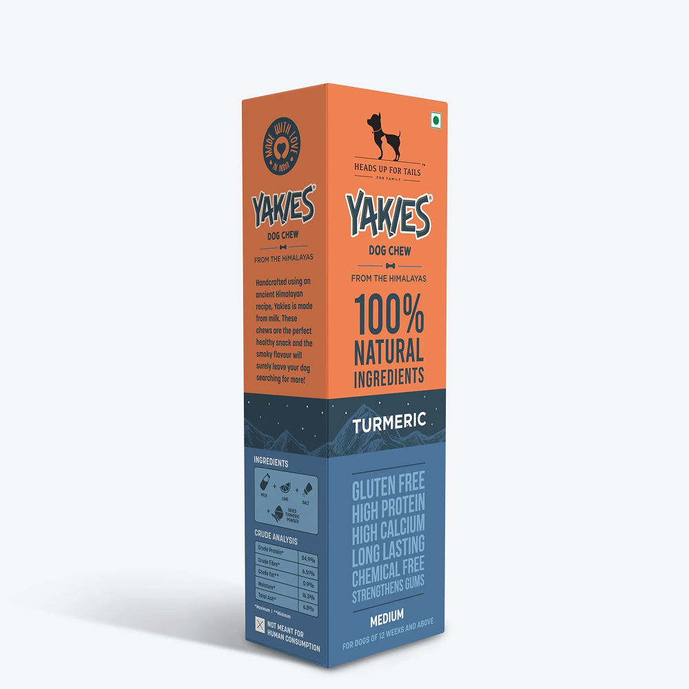 HUFT Yakies 100% Natural and Vegetarian Turmeric Gluten Free Chew Bone for Dogs Dog Treats + Others Heads Up for Tails