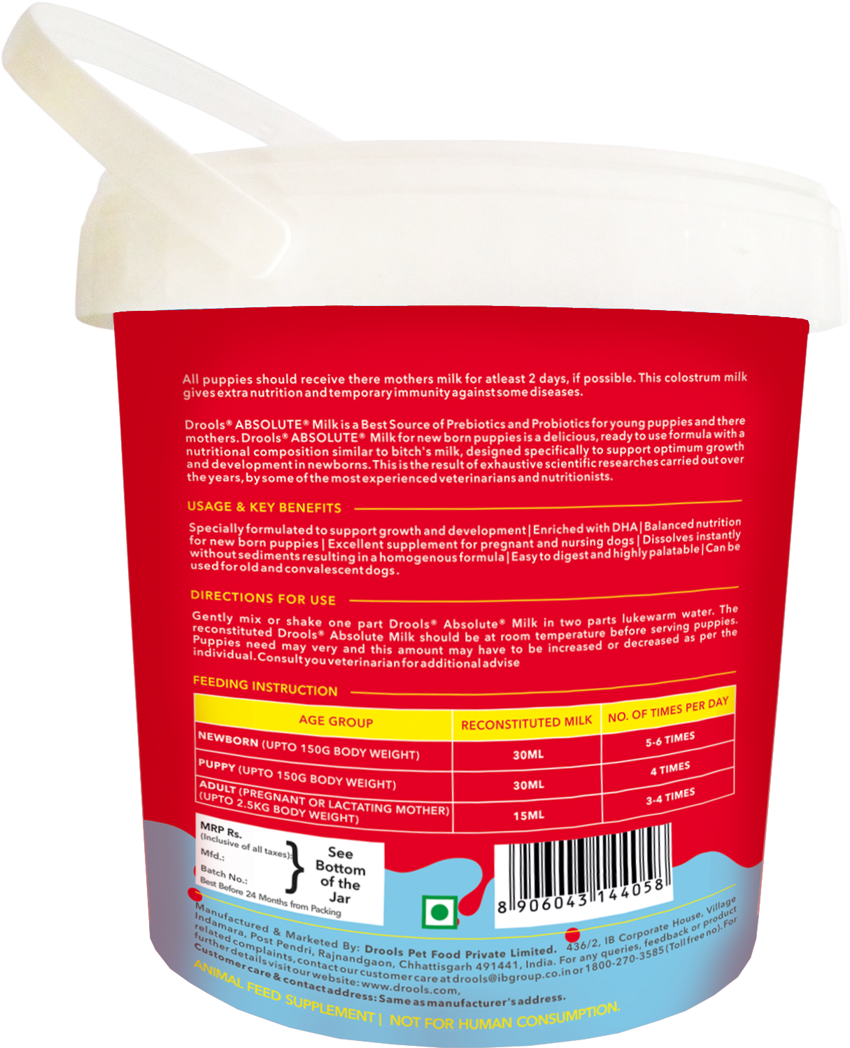 Drools Absolute Milk for Newborn Puppies Dogs-Health & Wellness Drools