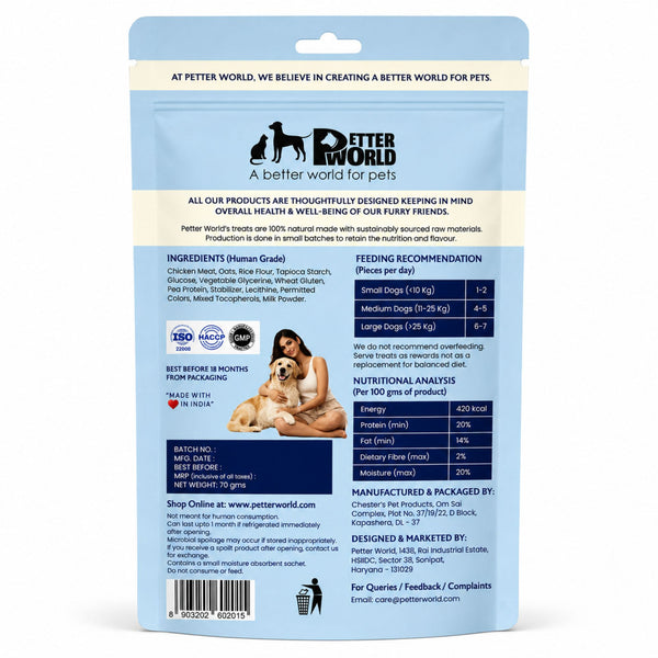Petter World Milk & Chicken Sticks Soft Gourmet Dog Treats