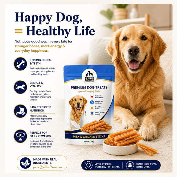 Petter World Milk & Chicken Sticks Soft Gourmet Dog Treats