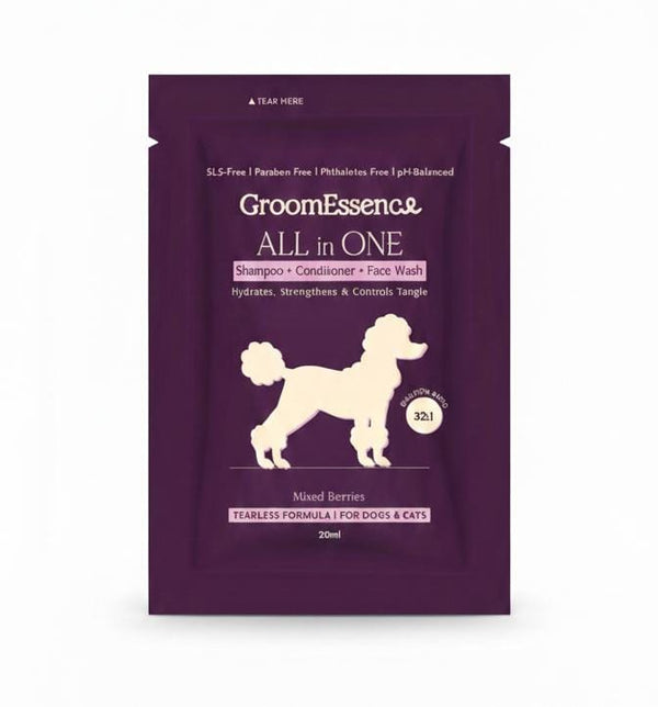 GroomEssence Mixed Berries All in One Shampoo+Conditioner+Face Wash for Dogs & Cats