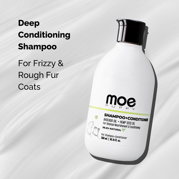 Moe Puppy Deshedding & Detangling 2 in 1 Shampoo & Conditioner for Dogs & Cats