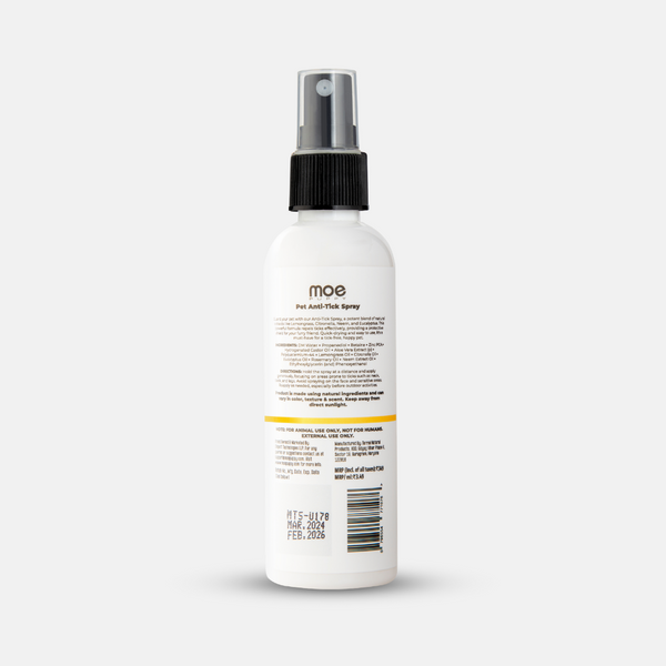 Moe Puppy Natural Lemongrass & Aloe Vera Anti Tick Spray for Dogs & Cats