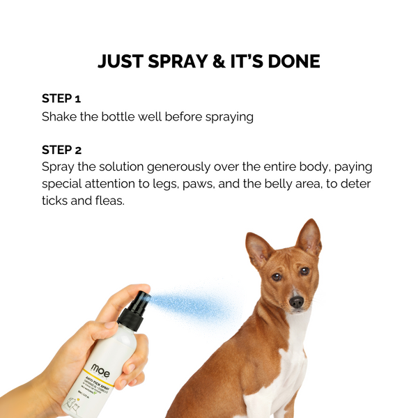 Moe Puppy Natural Lemongrass & Aloe Vera Anti Tick Spray for Dogs & Cats