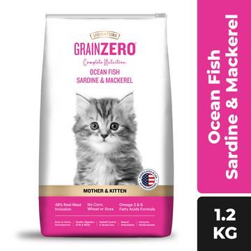 Signature Grain Zero Ocean Fish, Sardine and Mackerel Mother and Kitten Cat Dry Food