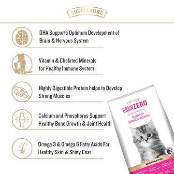 Signature Grain Zero Ocean Fish, Sardine and Mackerel Mother and Kitten Cat Dry Food