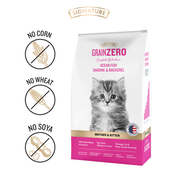 Signature Grain Zero Ocean Fish, Sardine and Mackerel Mother and Kitten Cat Dry Food