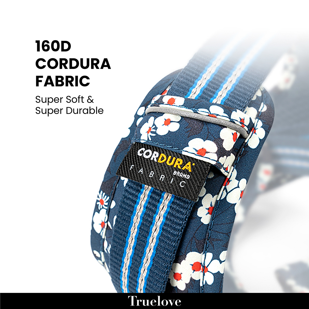 Truelove Floral No Pull Cordura Fabric Harness for Dogs (Saxony Blue) Dogs-Collar, Leashes, harnesses True Love