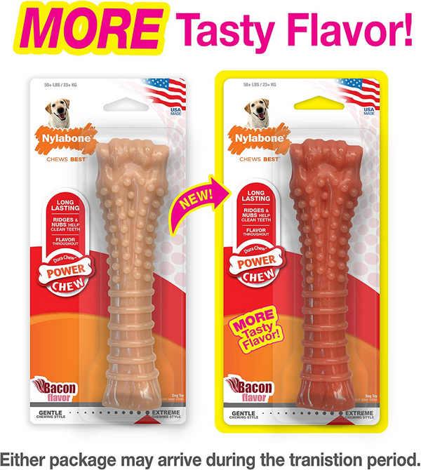 Nylabone Power Chew Textured Bone Toy for Dogs (Brown)