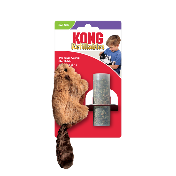 Kong Refillables Beaver Toy for Cats (Brown)