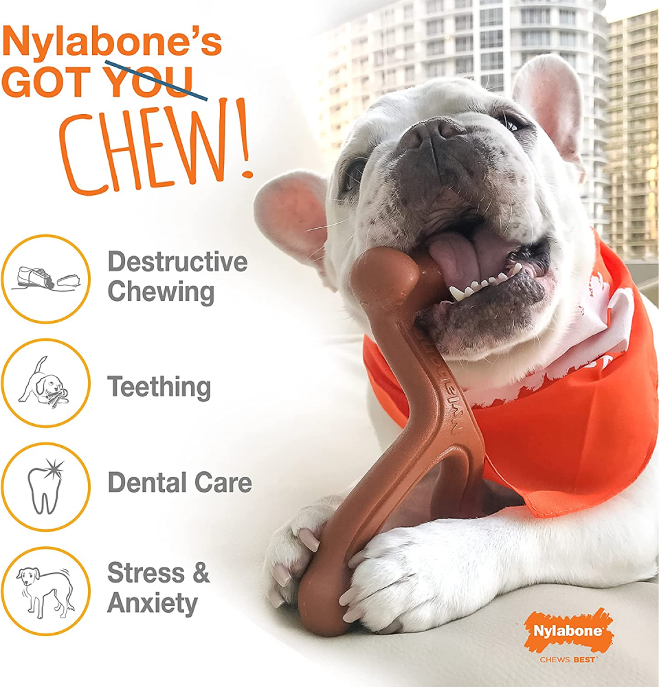 Nylabone Original Flavoured Power Chew Textured Bone (Beige)