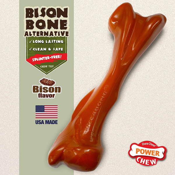 Nylabone Bison Flavor Shin Bone Alternative Power Chew Toy for Dogs