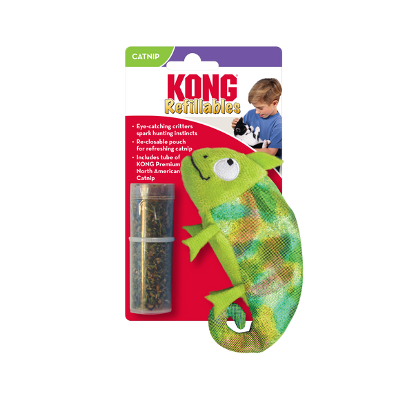 Kong Refillables Chameleon Toy for Cats (Green)