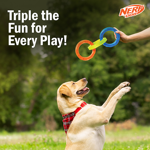 Nerf Dog EXO Translucent Spike 3 Rings Toy for Dogs (Blue/Green/Orange) Dogs-Toys Nerf