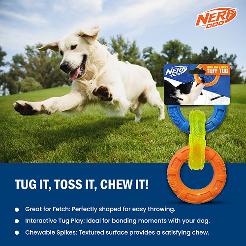Nerf Dog EXO Translucent Spike 3 Rings Toy for Dogs (Blue/Green/Orange)