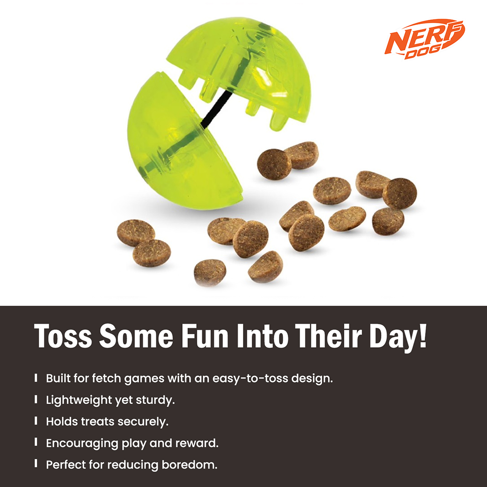Nerf Dog Bungee Treat Ball Toy for Dogs (Green)