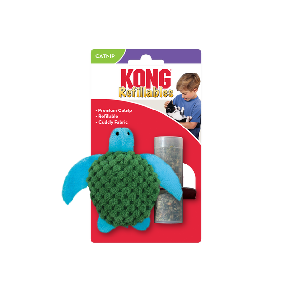 Kong  Refillables Turtle Toy for Cats (Green)