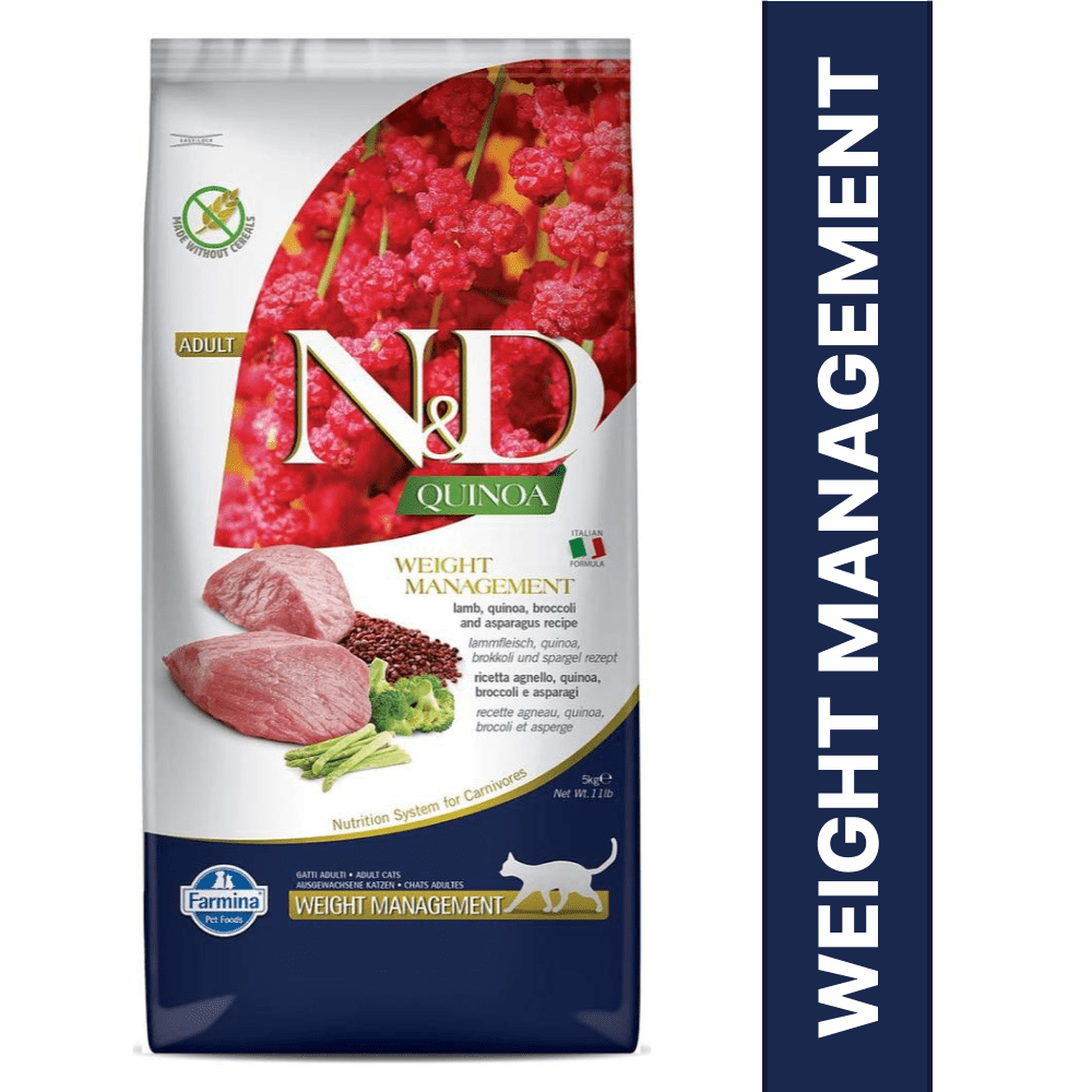 Farmina N&D Quinoa and Lamb Grain Free Weight Management Adult Cat Dry Food Cats- Dry food Farmina N&D 5kg