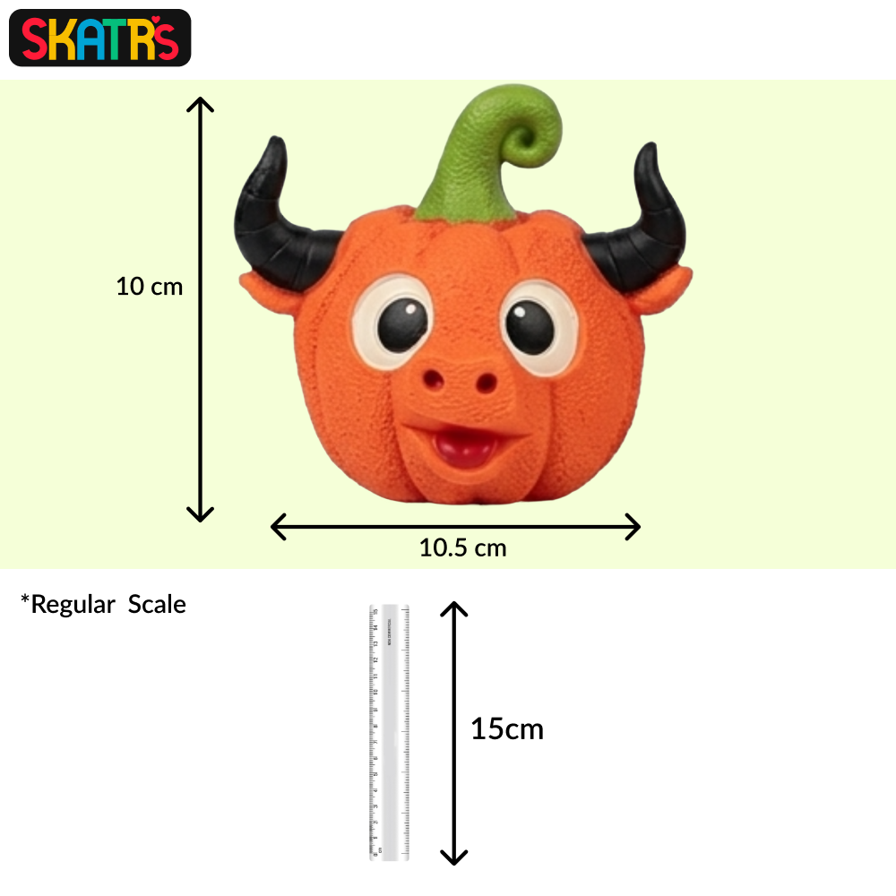 Skatrs Pumpkin Bull Head Latex Chew Toy for Dogs Dogs-Toys Skatrs