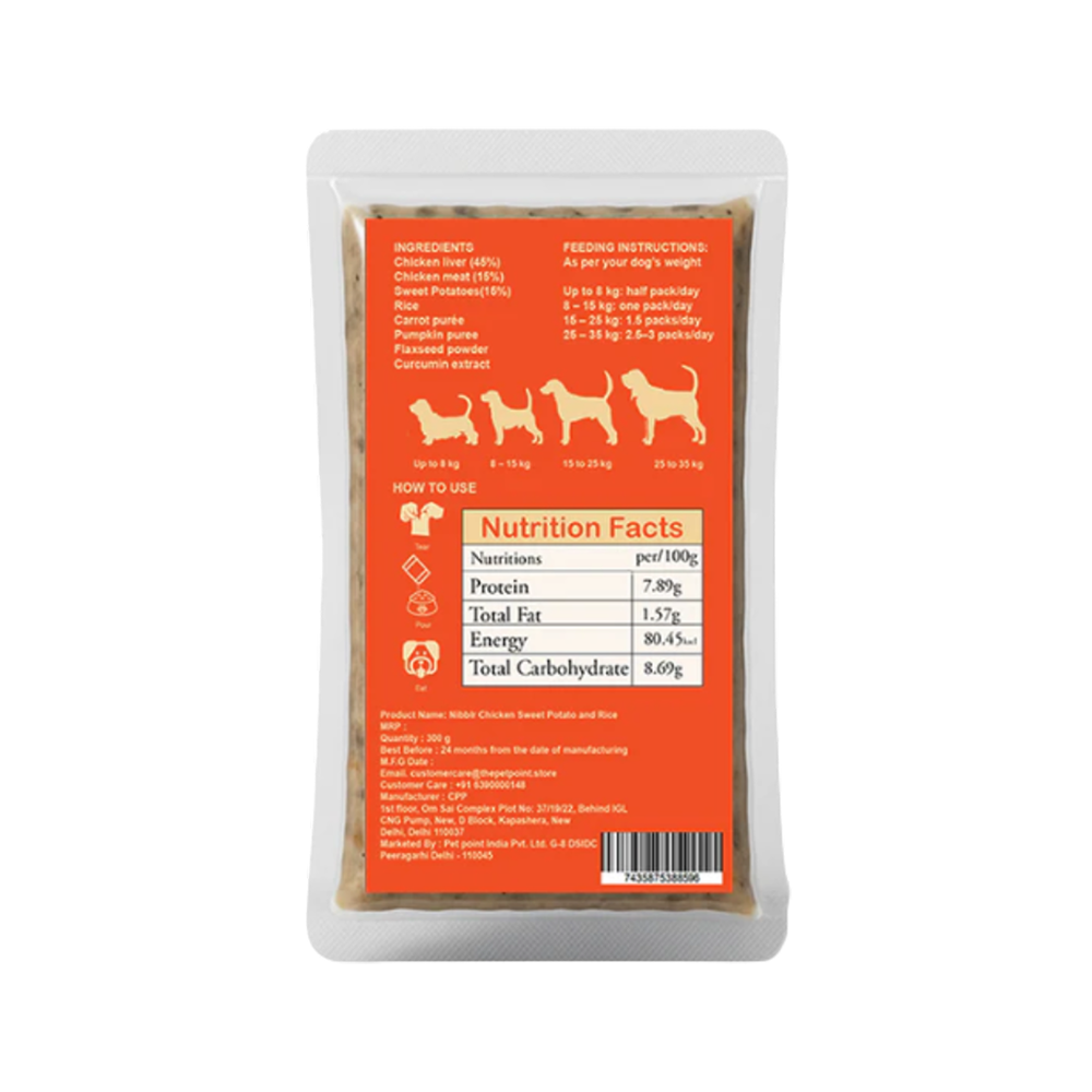 Nibblr By Nootie Wholesome Chicken Sweet Potato & Rice Ready to Eat Meal Dog Wet Food Dogs-Fresh Food Nootie