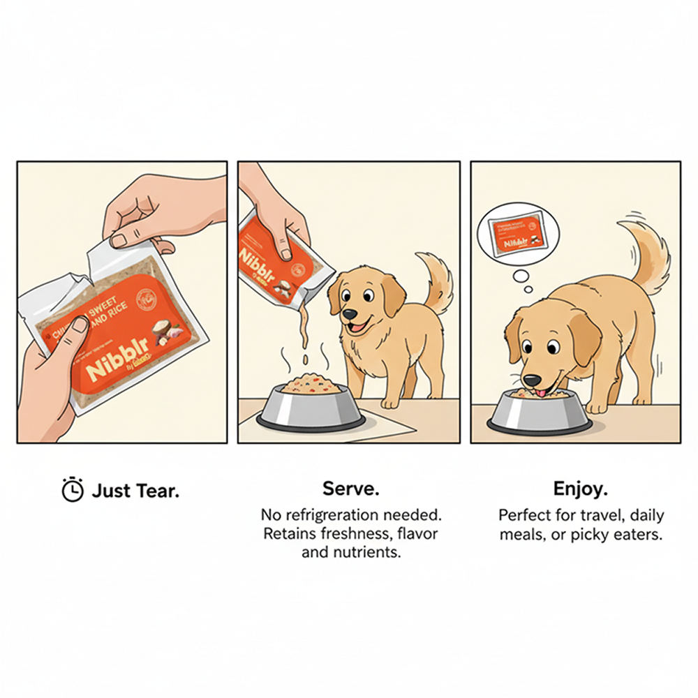 Nibblr By Nootie Wholesome Chicken Sweet Potato & Rice Ready to Eat Meal Dog Wet Food Dogs-Fresh Food Nootie