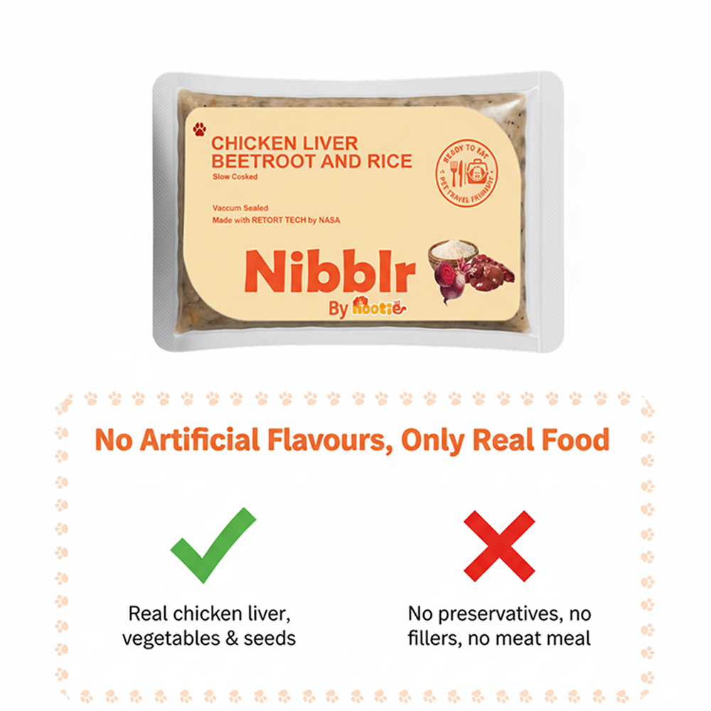 Nibblr By Nootie Wholesome Chicken Liver Beetroot & Rice Ready to Eat Meal Dog Wet Food Dogs-Fresh Food Nootie