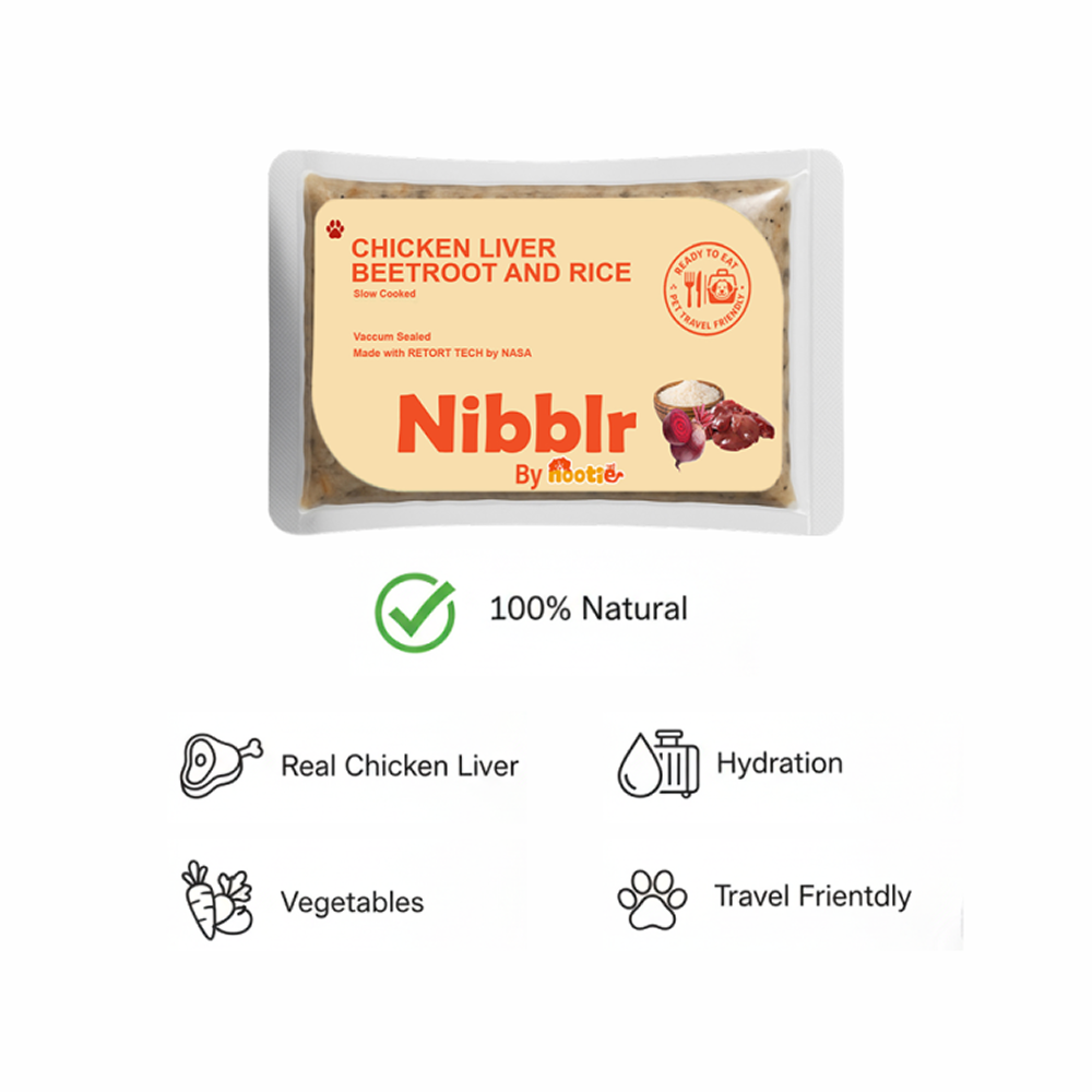 Nibblr By Nootie Wholesome Chicken Liver Beetroot & Rice Ready to Eat Meal Dog Wet Food Dogs-Fresh Food Nootie