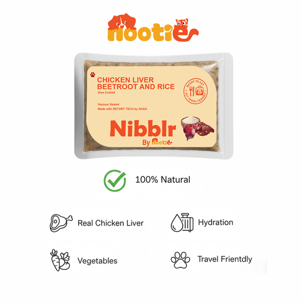 Nibblr By Nootie Wholesome Chicken Liver Beetroot & Rice Ready to Eat Meal Dog Wet Food Dogs-Fresh Food Nootie