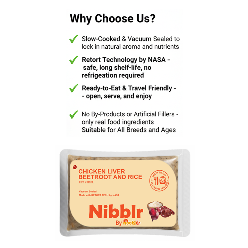 Nibblr By Nootie Wholesome Chicken Liver Beetroot & Rice Ready to Eat Meal Dog Wet Food Dogs-Fresh Food Nootie