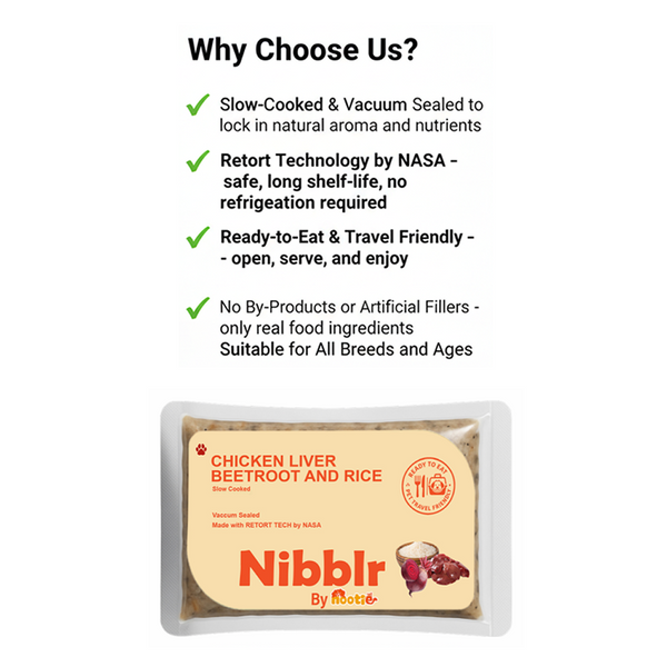 Nibblr By Nootie Wholesome Chicken Liver Beetroot & Rice Ready to Eat Meal Dog Wet Food