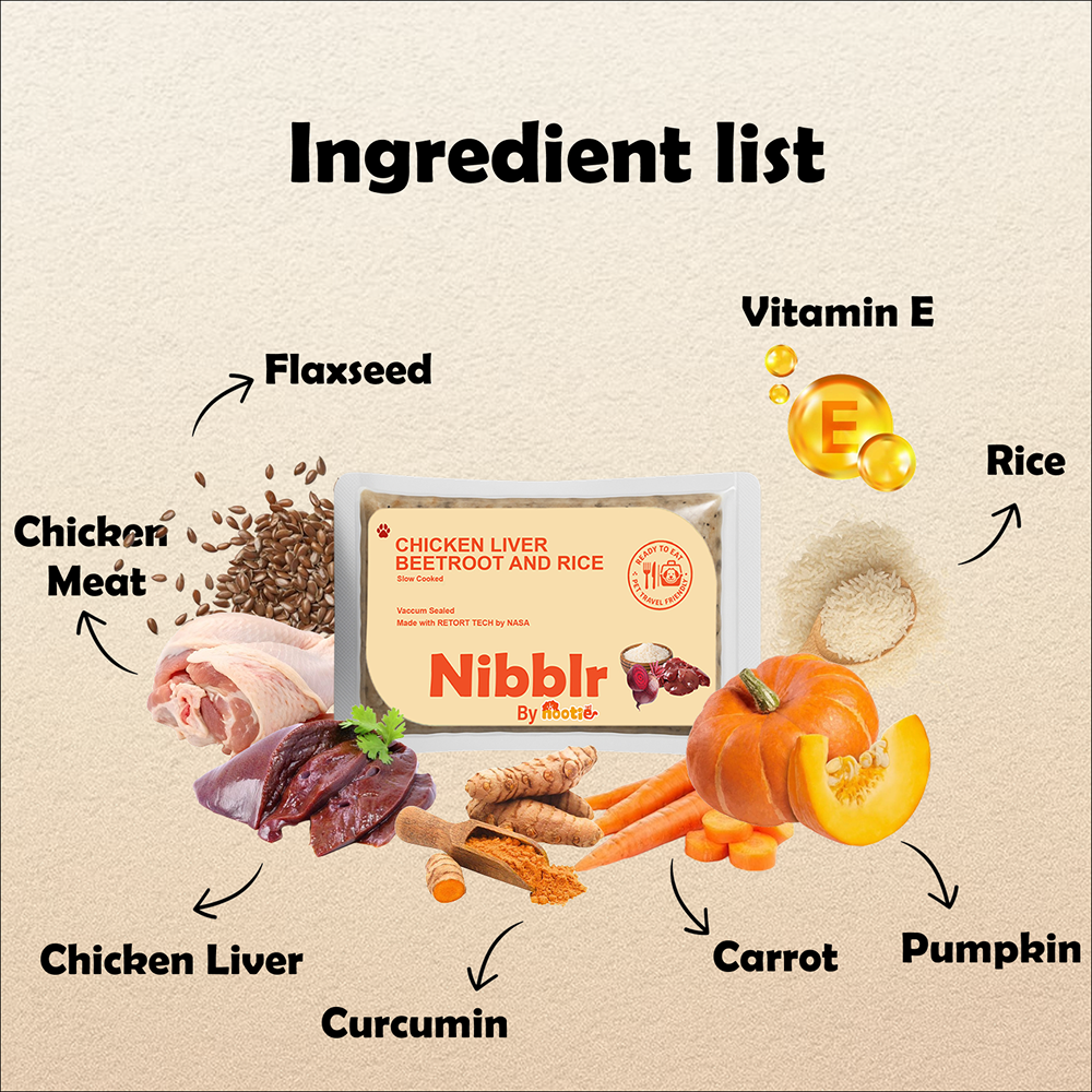 Nibblr By Nootie Wholesome Chicken Liver Beetroot & Rice Ready to Eat Meal Dog Wet Food Dogs-Fresh Food Nootie