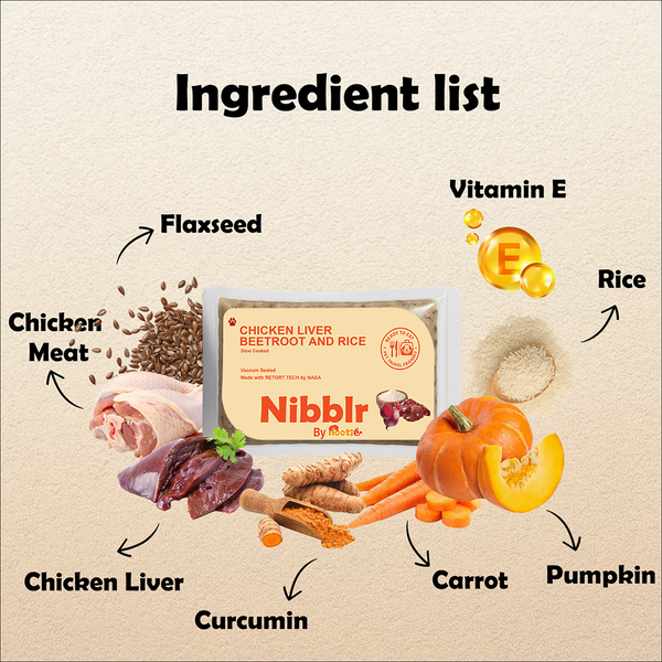 Nibblr By Nootie Wholesome Chicken Liver Beetroot & Rice Ready to Eat Meal Dog Wet Food