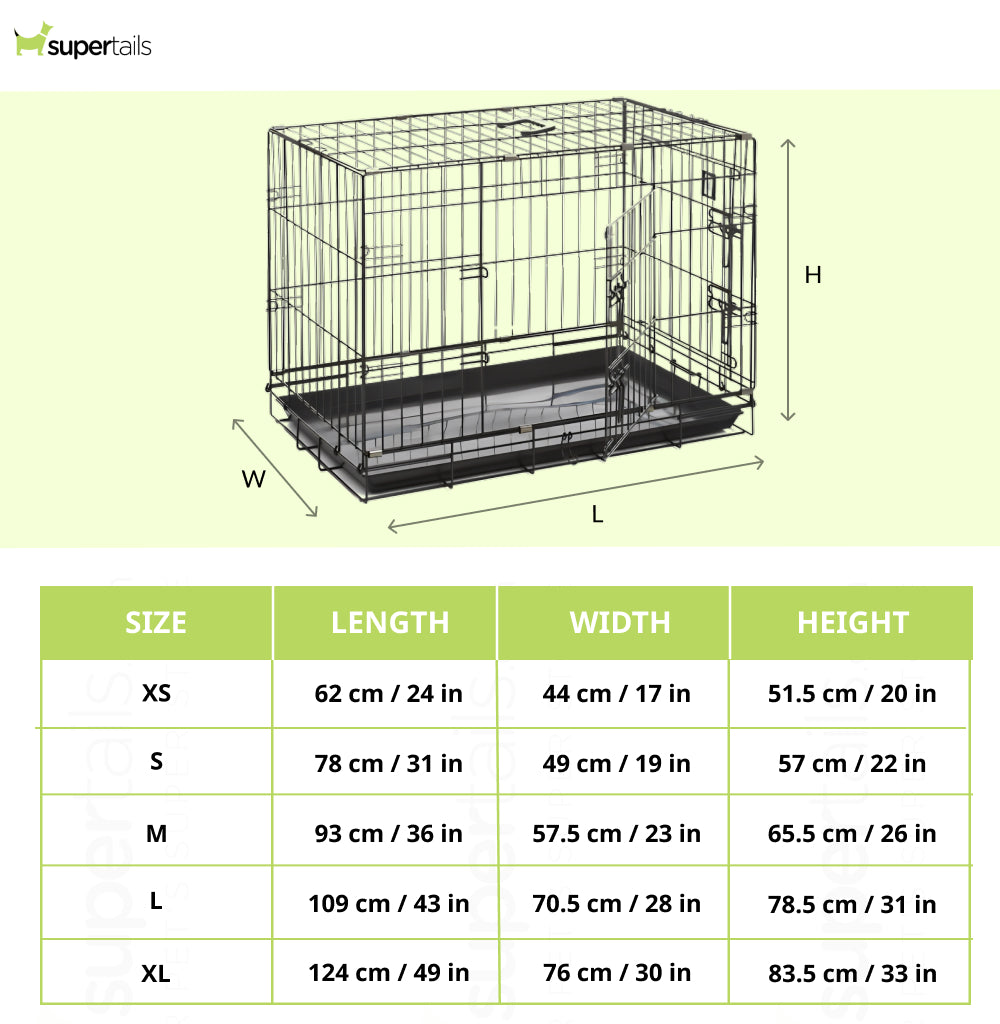 NutraPet Double Door with Divider Cage for Dogs and Cats (Black)