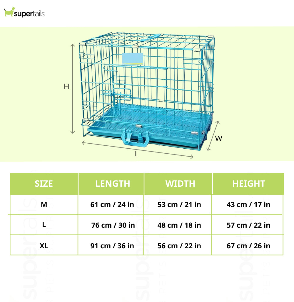 Chullbull Dual Door Heavy Duty Iron Powder Coated with Removable Tray Carrier for Dogs and Cats Both-Bedding, Mats & Travel Supplies Chullbull Dropship