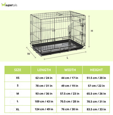 NutraPet Double Door with Divider Cage for Dogs and Cats (Black)