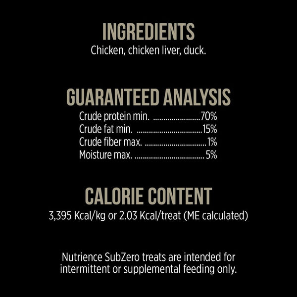 Nutrience Subzero Grain Free Chicken, Chicken Liver and Duck Freeze Dried Dog Treats