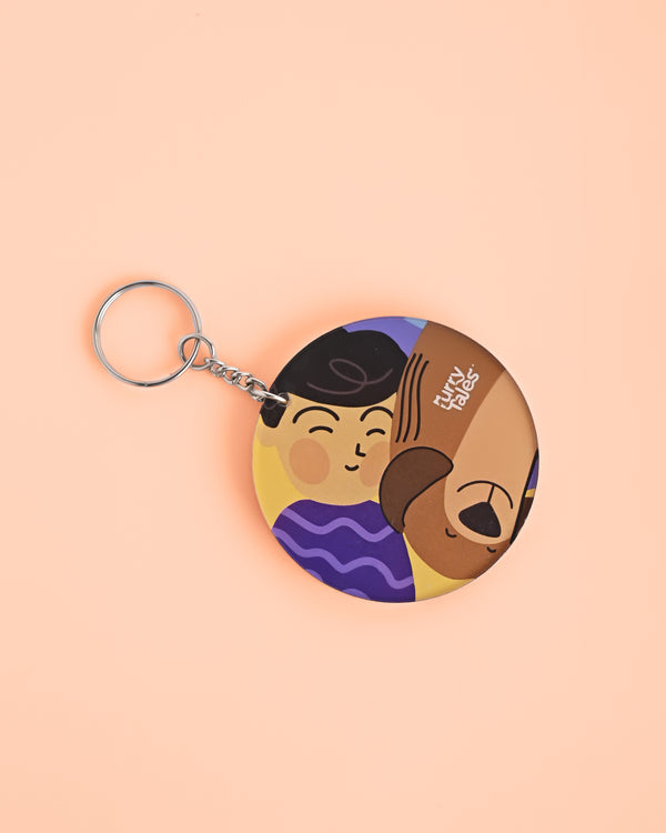 Furry Tales Ollie Snuggles Dad Acrylic Key Chain
