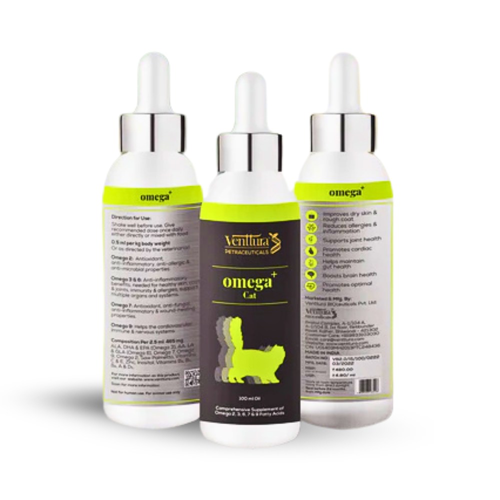 Venttura Healthy Skin & Glowing Coat Omega Fatty Acid Supplement for Cats Cats-Health & Wellness Venttura 100mL