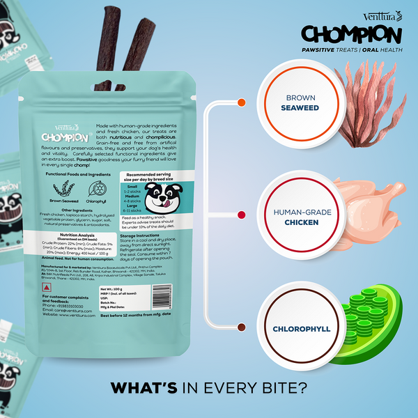 Venttura Chompion Pawsitive Oral Health Dog Treats