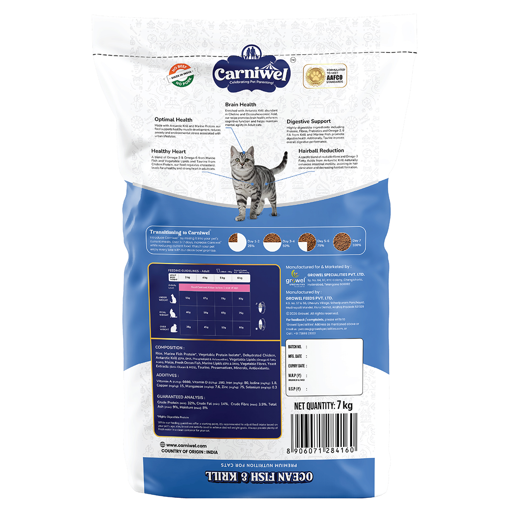 Carniwel Ocean Fish and Krill For Adult Cat Dry Food Cats- Dry food Carniwel