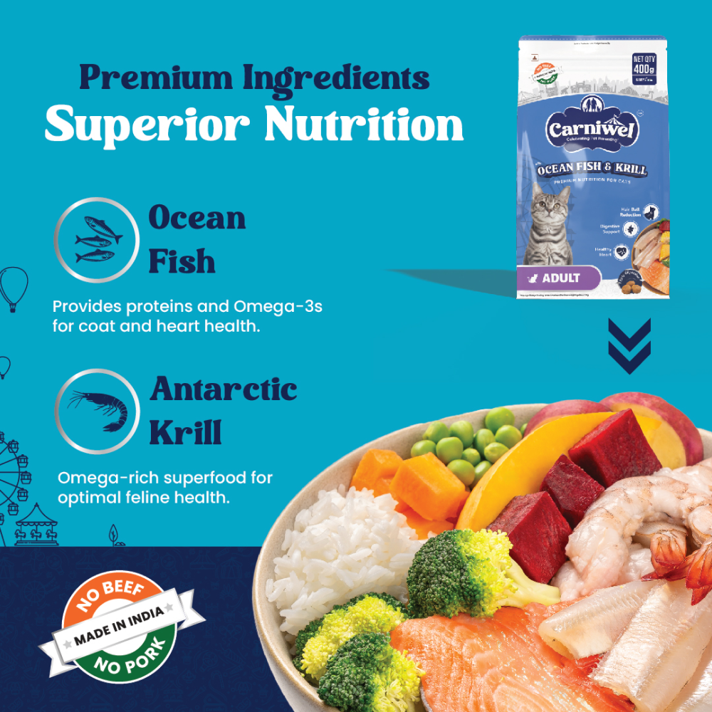 Carniwel Ocean Fish and Krill For Adult Cat Dry Food Cats- Dry food Carniwel