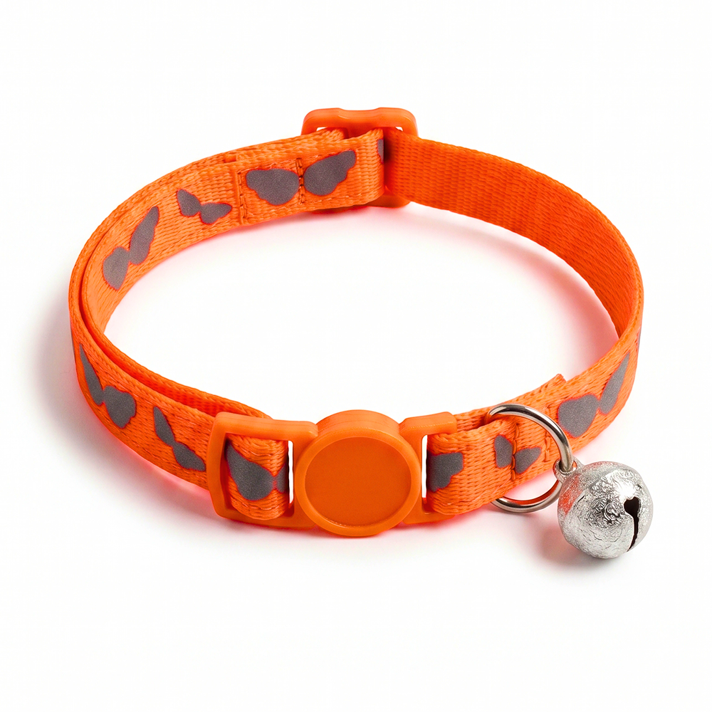 Basil Printed Collar for Cats & Puppies (Orange) Both-Collar, Leashes, harnesses Basil 18-28cm