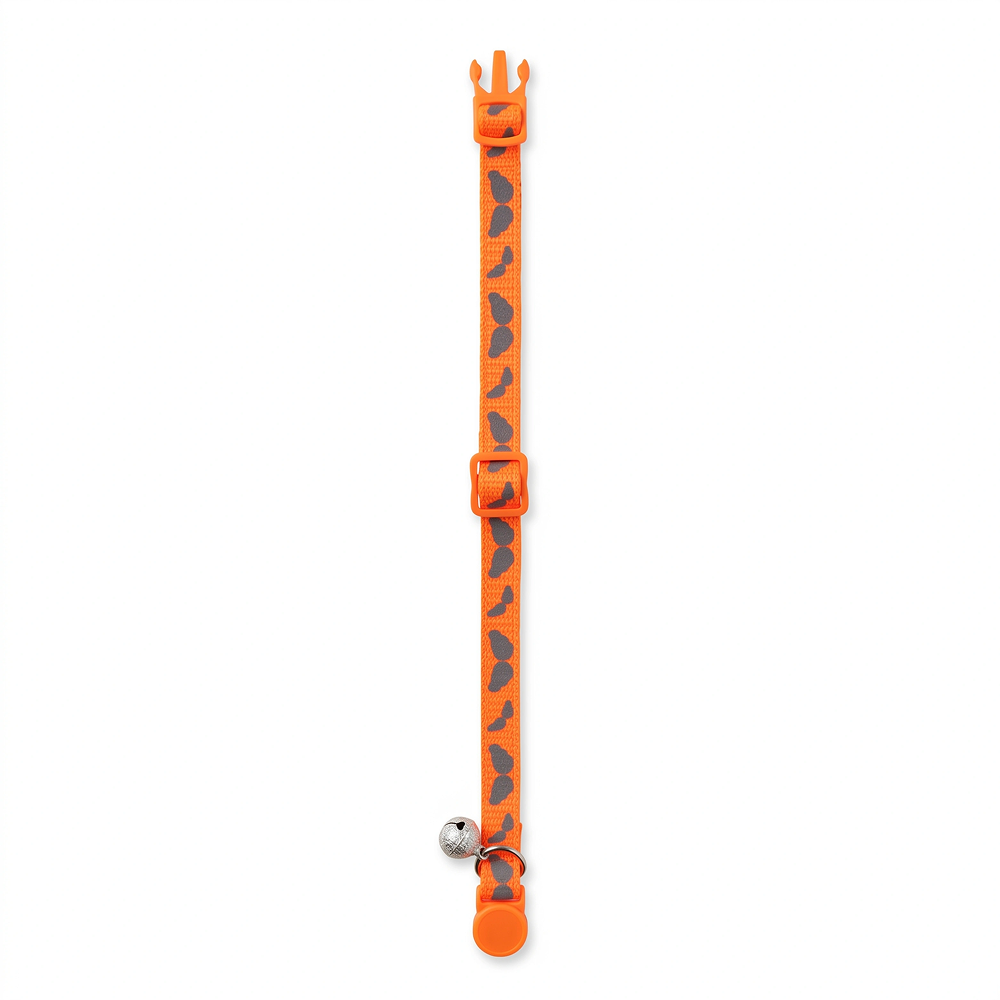 Basil Printed Collar for Cats & Puppies (Orange) Both-Collar, Leashes, harnesses Basil