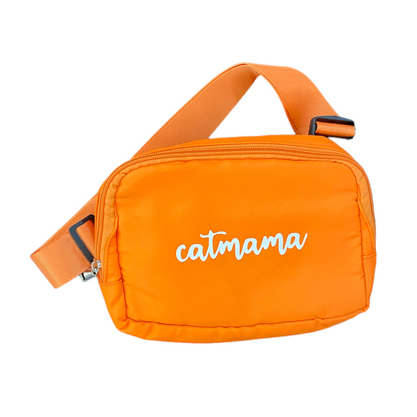 Talking Dog Club Cat Mama Waist Pouch Carry All Tote Bag for Women (Orange)