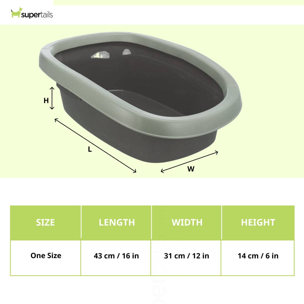 Trixie Be Eco Carlo Litter Tray with Rim for Cats (Grey Green/Anthracite)