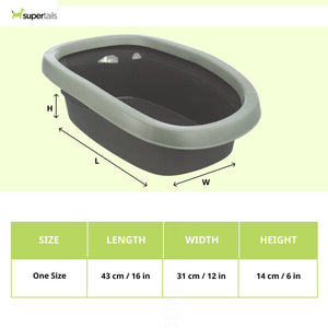 Trixie Be Eco Carlo Litter Tray with Rim for Cats (Grey Green/Anthracite)